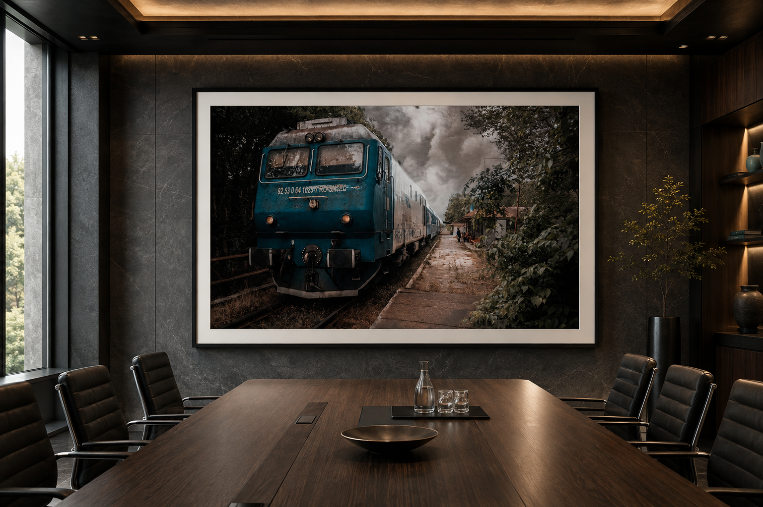 The Long Way Home displayed in a executive conference room